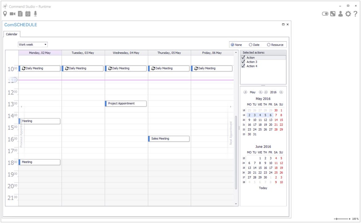 Planning and scheduling of intercom actions