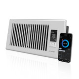 AIRTAP T4 White, Register Booster Fan for 4” x 10” Register Holes, Improves Heating & Cooling from AC Vents, with 10-Level Speeds and Bluetooth Integrated App Control