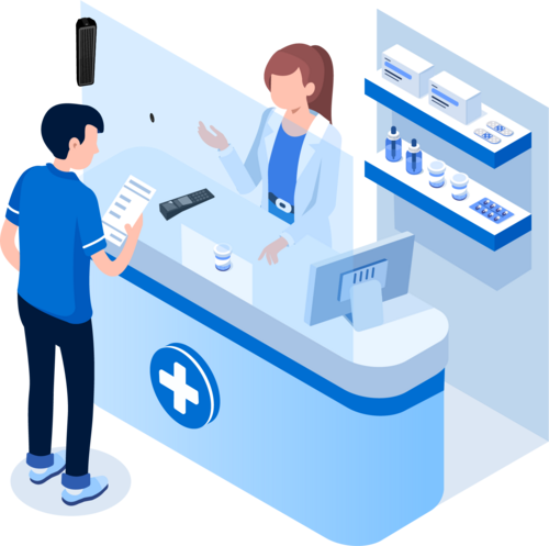 Counter intercom system - Pharmacy application